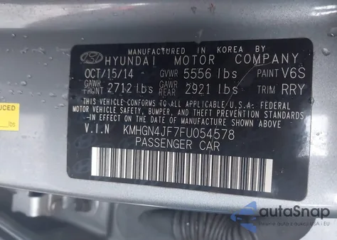 2015 Hyundai Genesis 5.0 из США, поврежденный, VIN KMHGN4JF7FU054578